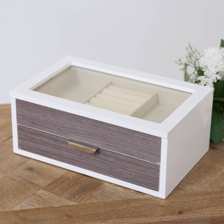 Sophia Collection White Jewellery Box with Drawer product image
