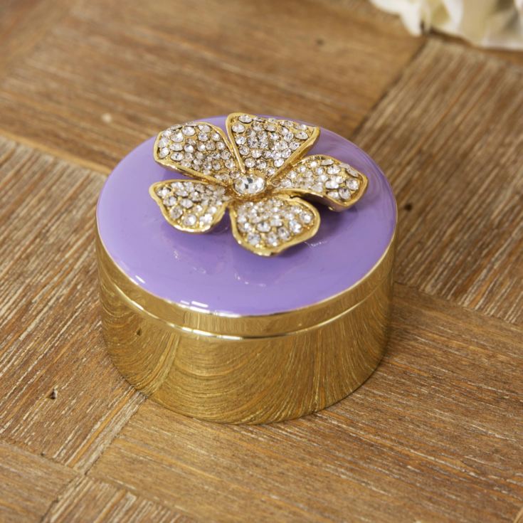 Sophia Trinket Box - Purple Flower Design product image