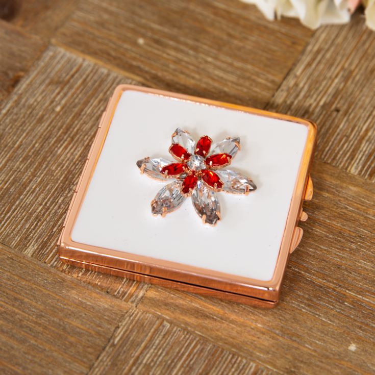 Sophia Compact Mirror - Rose Gold Flower Design product image