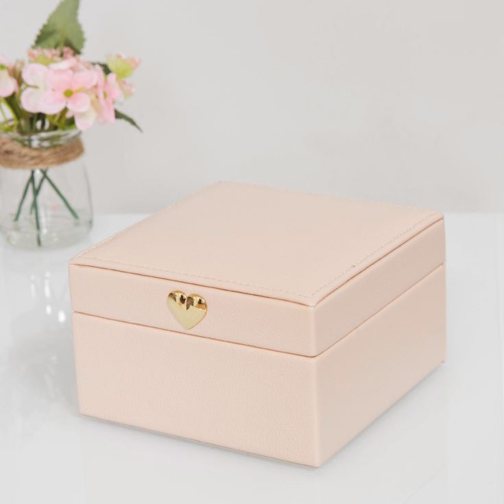 Estella Pink Jewellery Box with Rose Gold Hearrt 13cm product image