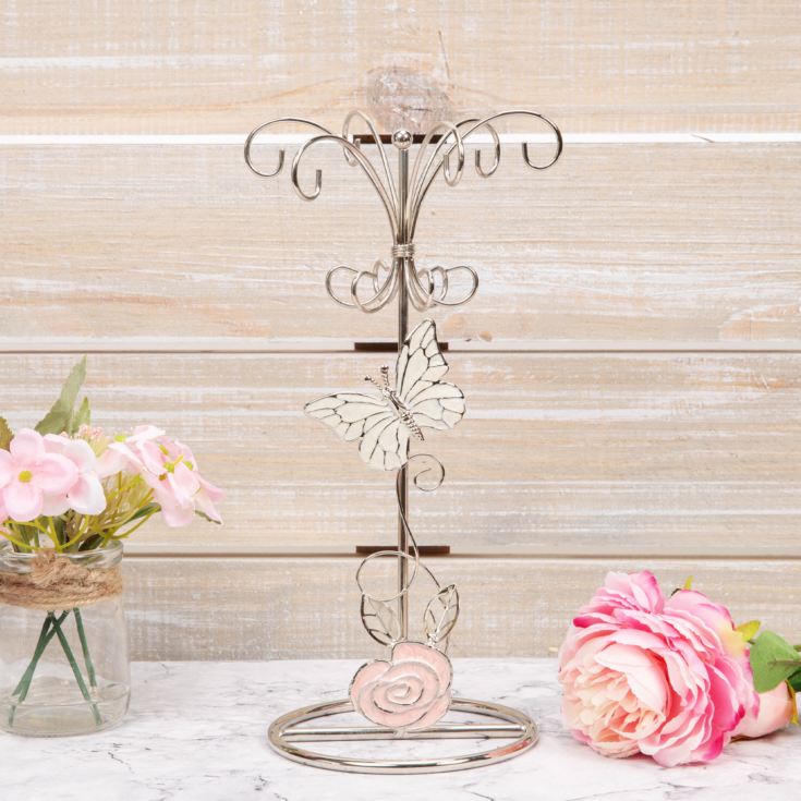 Sophia Glass & Wire Jewellery Hanger with Butterfly product image