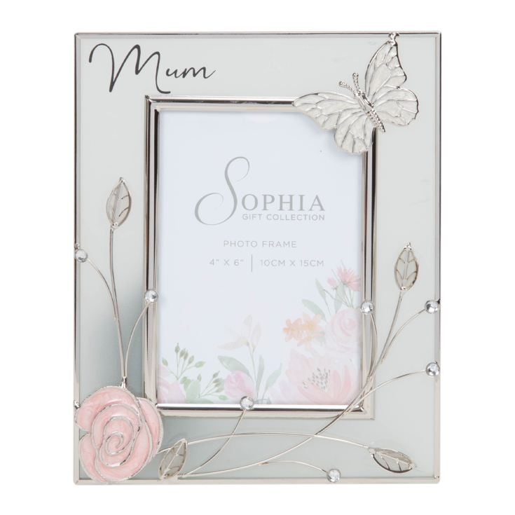 Sophia Glass & Wire Photo Frame with Butterfly 4" x 6" 'Mum' product image