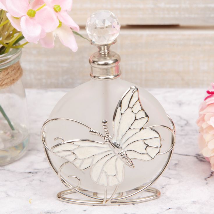 Sophia Frosted Glass & Wire Perfume Bottle - Butterfly product image