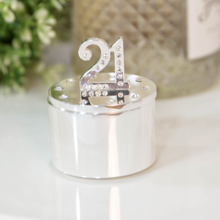 Milestones Silverplated Trinket Box With Crystal 21 product image