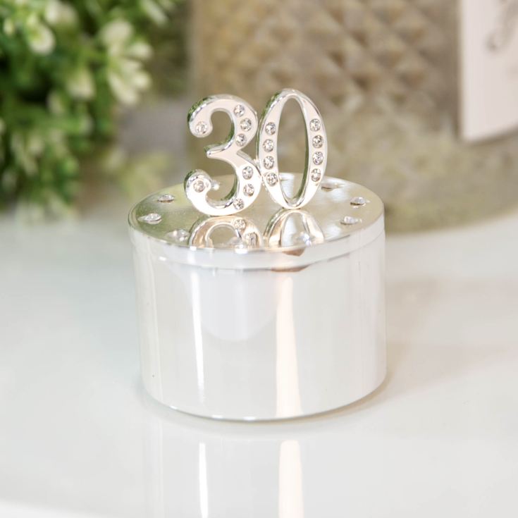 Milestones Silver Plated Trinket Box With Crystal 30 product image