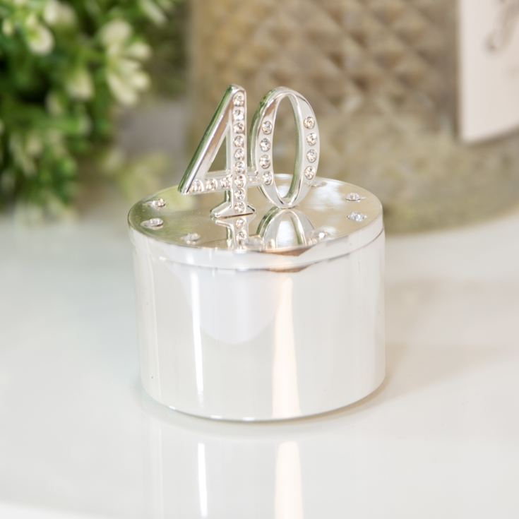 Milestones Silver Plated Trinket Box With Crystal 40 product image