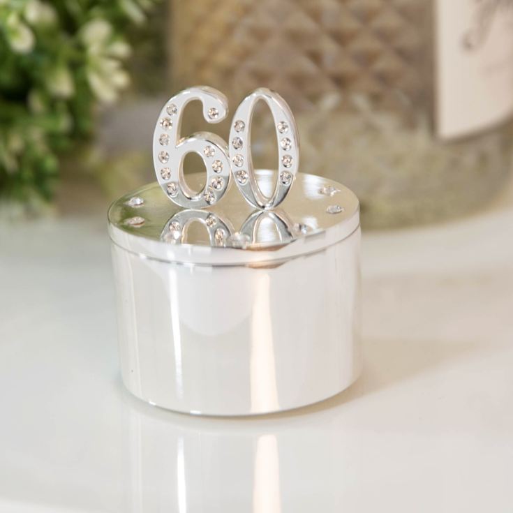 Milestones Silverplated Trinket Box With Crystal 60 product image