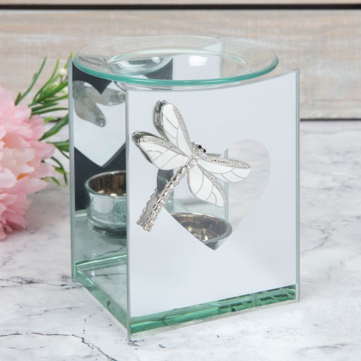 Sophia Mirror Glass Oil Burner with Dragonfly product image