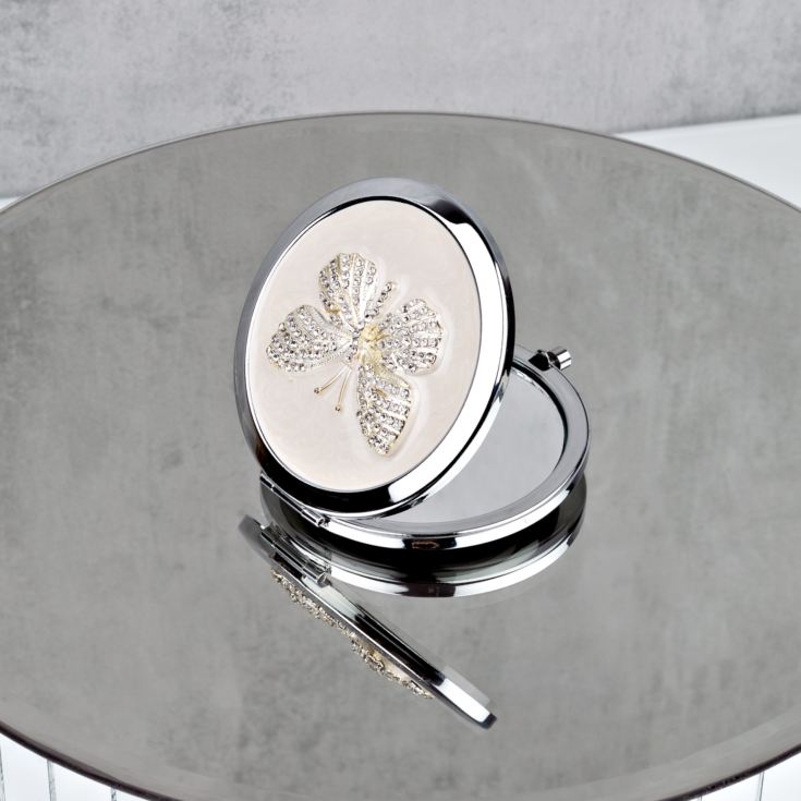 Sophia Silverplate Nude Butterfly Compact Mirror product image