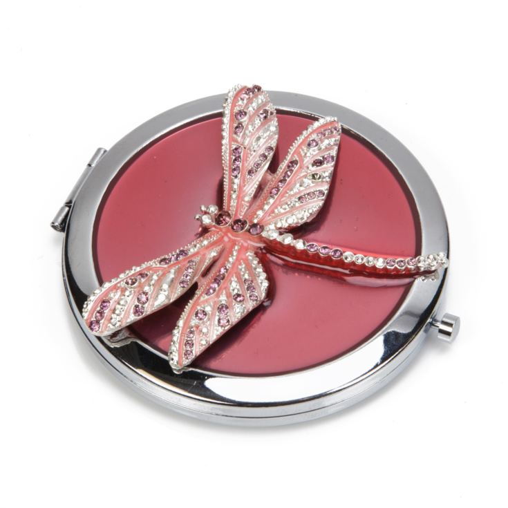Sophia Purple Crystal Dragonfly Compact Mirror product image