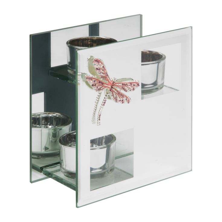 Sophia Pink Crystal Dragonfly Double Tealight Holder product image