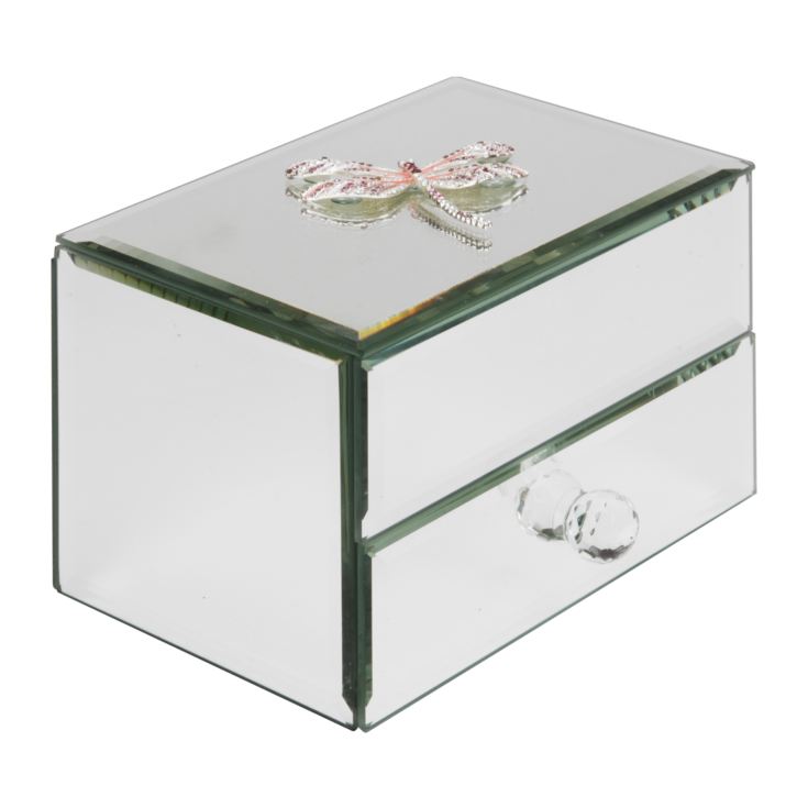 Sophia Pink Crystal Dragonfly Glass Jewellery Box product image