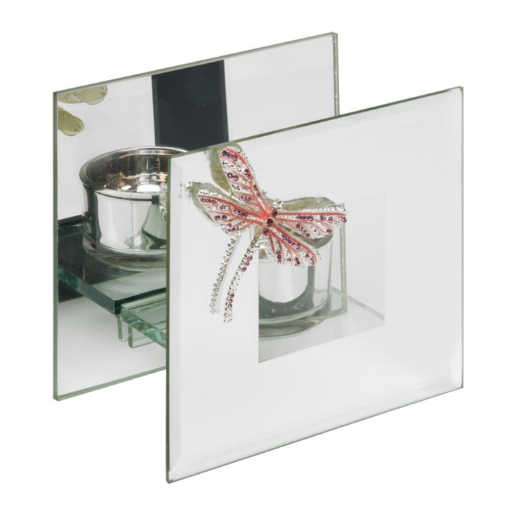 Sophia Pink Crystal Dragonfly Glass Tea Light Holder product image