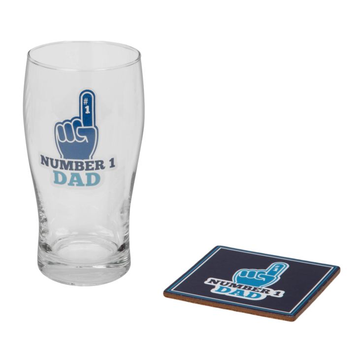 Number 1 Dad Pint Glass & Coaster Set product image