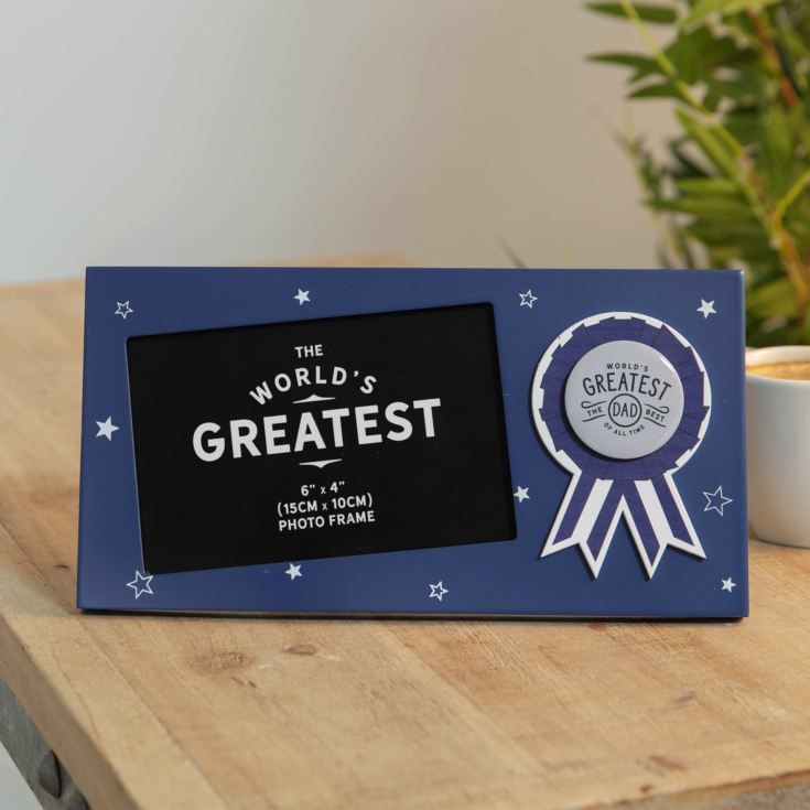 6" x 4" - World's Greatest Dad Rosette Photo Frame product image