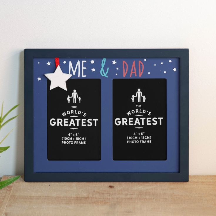 4" x 6" - Me & Dad Double Aperture Photo Frame product image