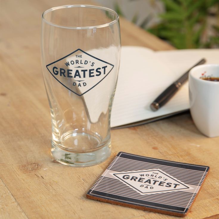 Dad Beer Glass and Coaster Set product image