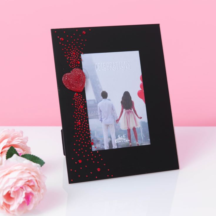 True Valentine Glass Photo Frame with Red Heart  4" x 6" product image