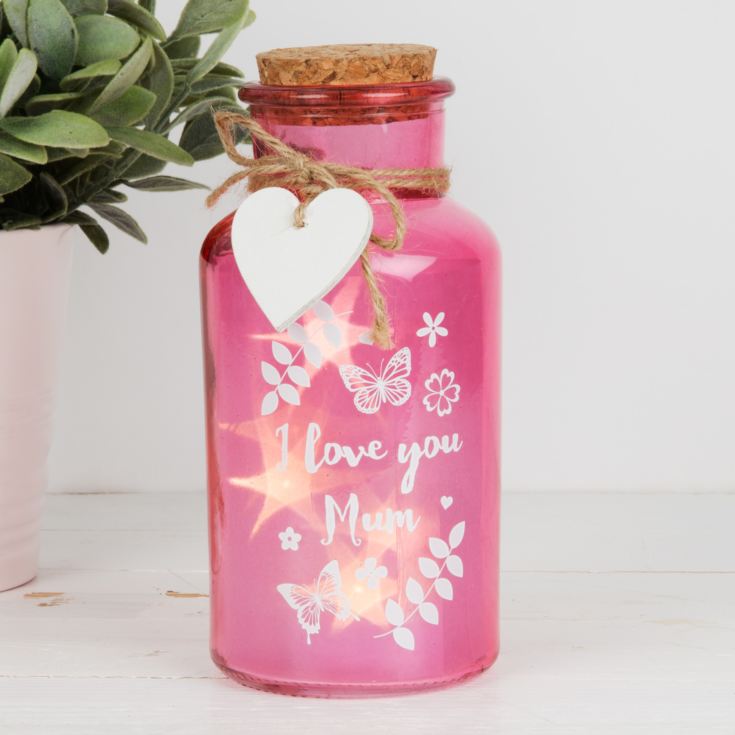 I Love You Mum Pink Light Up Jars product image