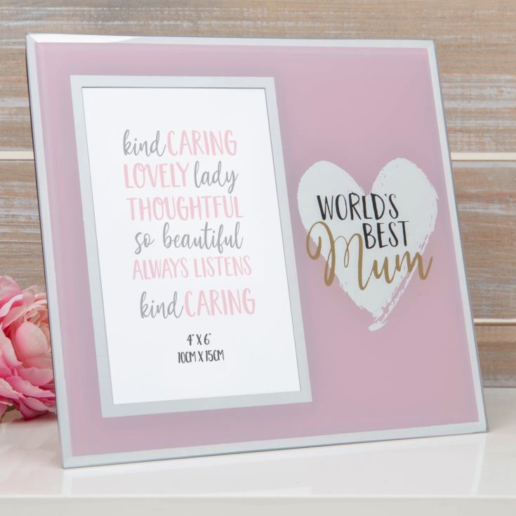 Mirror Photo Frame - World''s Best Mum 4" x 6" product image