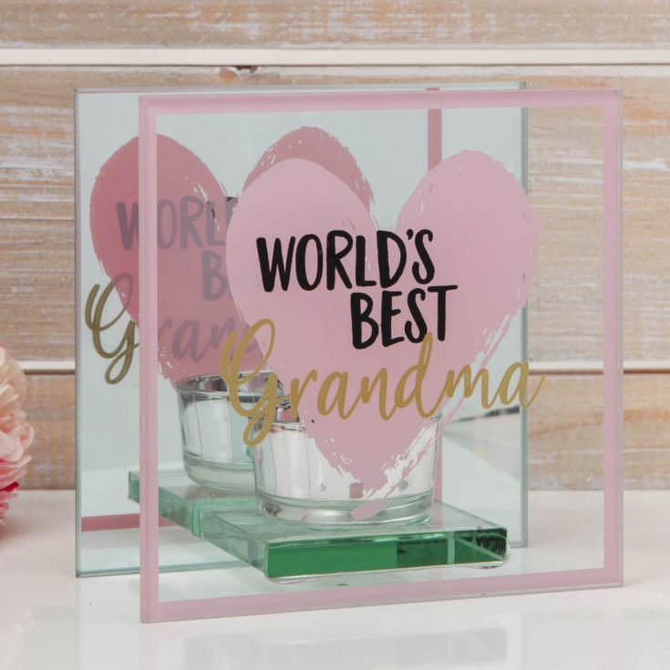 Glass Tealight Holder - World's Best Grandma product image
