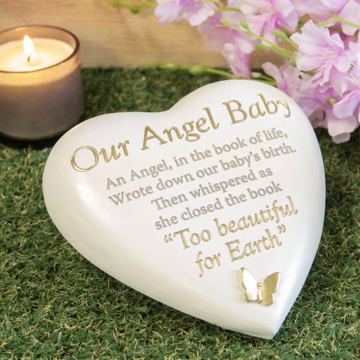 Thoughts Of You Graveside Heart Plaque - Angel Baby product image