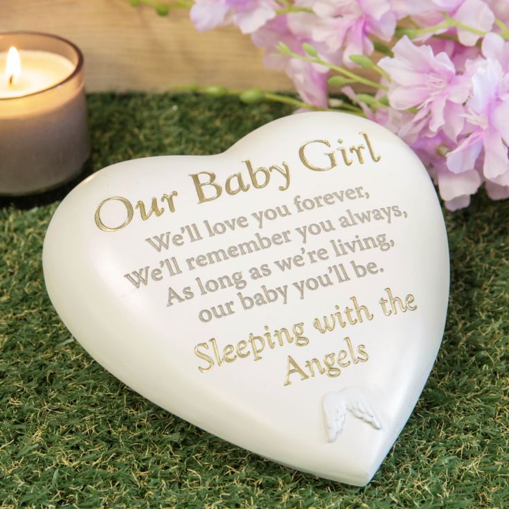 Thoughts Of You Graveside Heart Plaque - Our Baby Girl product image