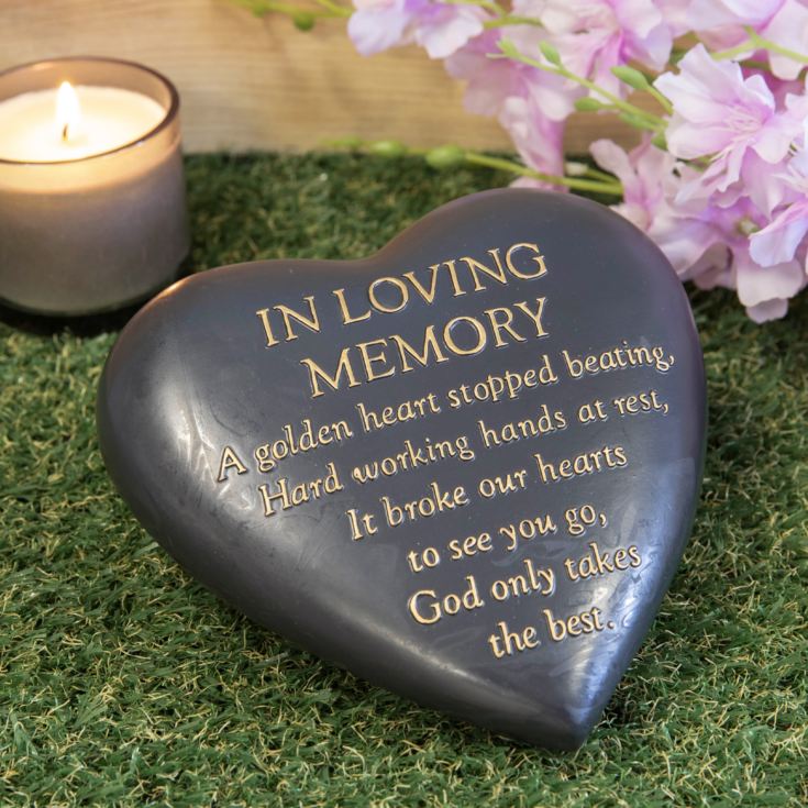 Thoughts Of You Graveside Heart Plaque -  In Loving Memory product image