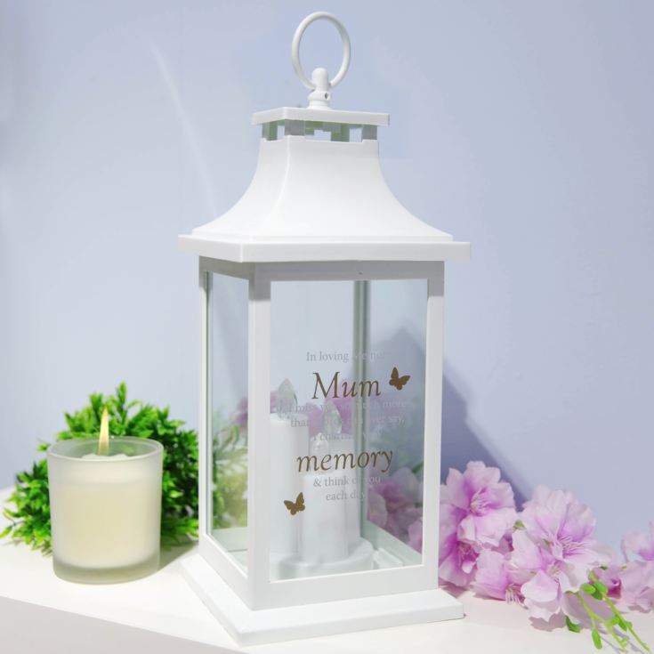 Thoughts of You White Memorial Lantern - Mum product image