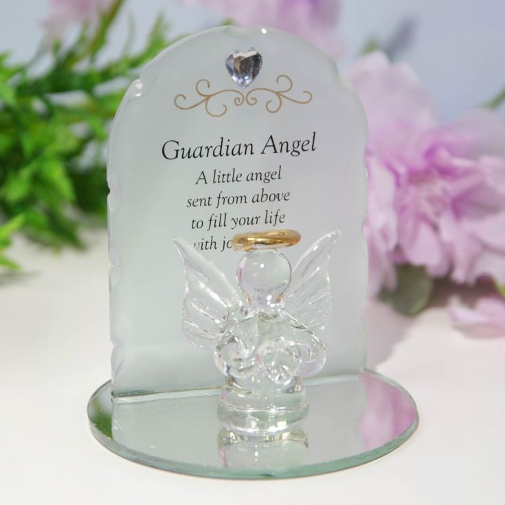 Thoughts Of You Glass Angel Ornament - Guardian Angel product image