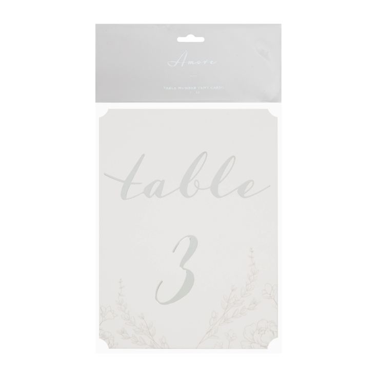 Amore Pack of 12 Wedding Table Number & Tent Cards product image