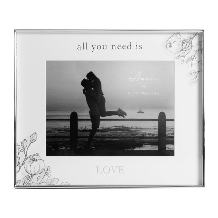 Silver Foil Floral Detail Frame 8" x 6" All You Need Is Love product image