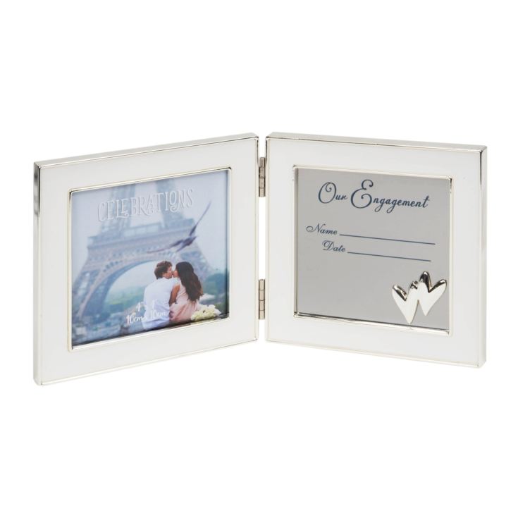 Engraveable Data Hinged Photo Frame 4" x 4" - Engagement product image
