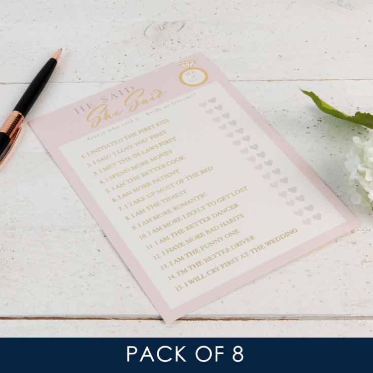 Amore Bridal Shower / Hen Party He Said She Said Party Game product image
