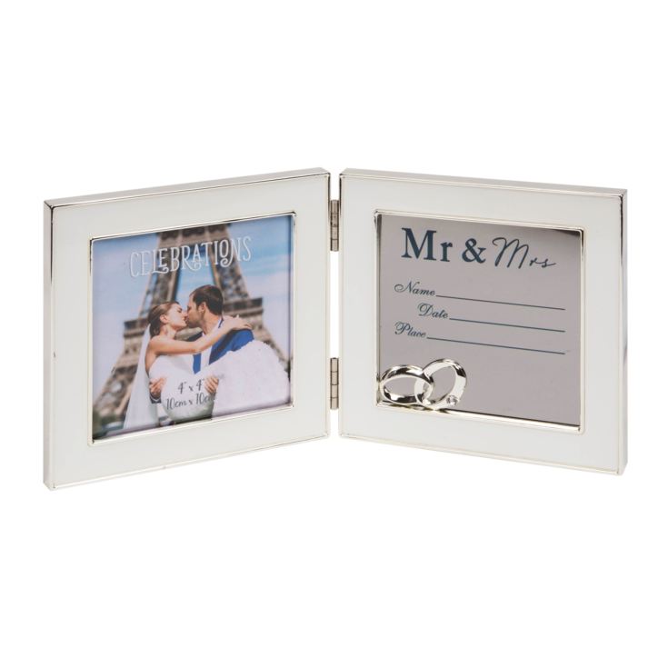 4" x 4" - Engravable Hinged Photo Frame - Mr & Mrs product image