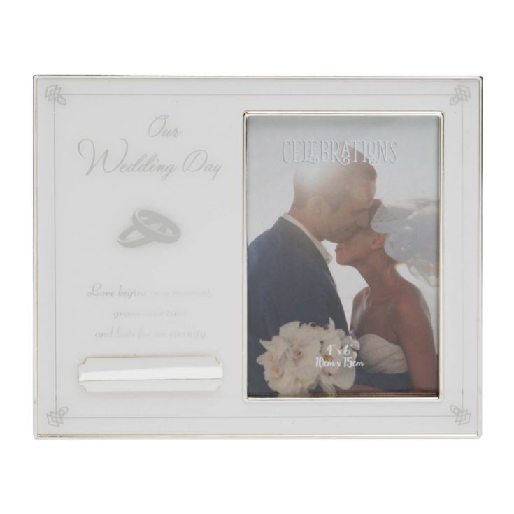 4" x 6" - Our Wedding Day Photo Frame with Engraving Plate product image