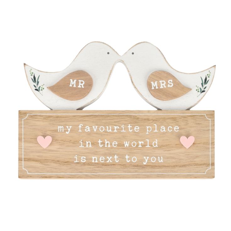 Love Story Love Birds Mantel Plaque - Mr and Mrs product image