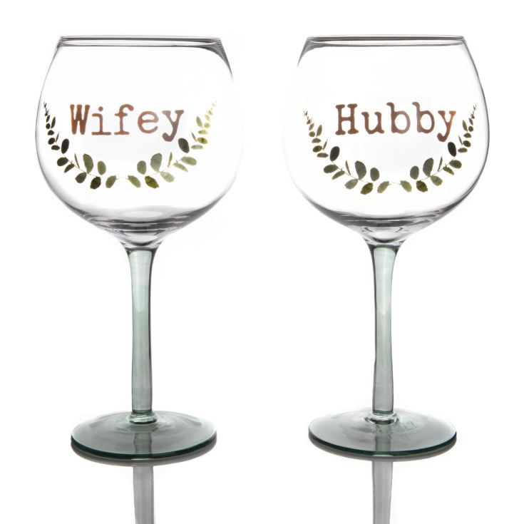 Love Story Gin Glass Set of 2 Hubby & Wifey product image