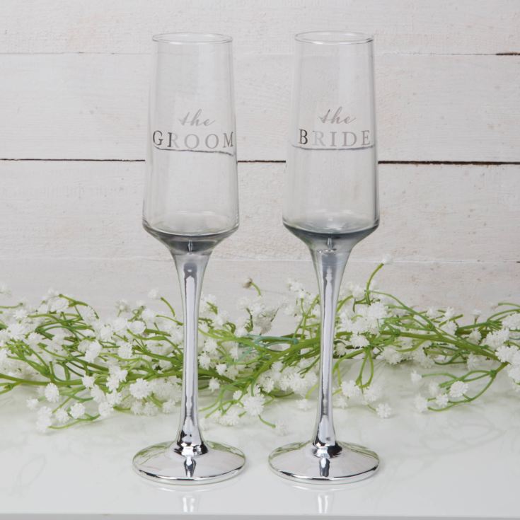 Amore Straight Flutes Set of 2 - Bride & Groom product image