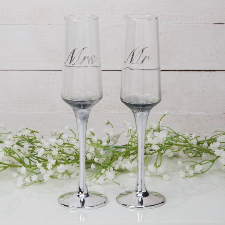 AMORE BY JULIANA® Straight Flute Set of 2 - Mr & Mrs product image
