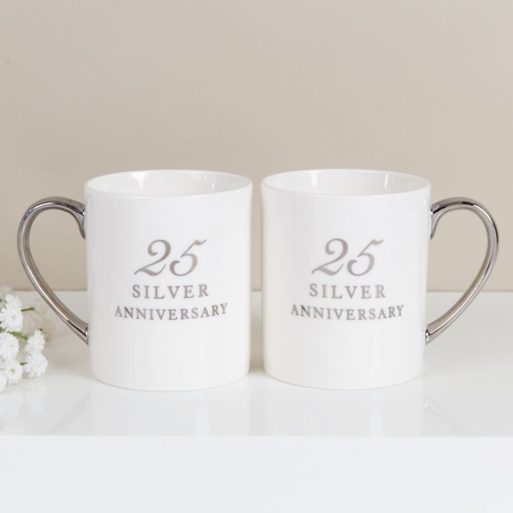 Amore Set of 2 Porcelain Mugs - 25th Anniversary product image