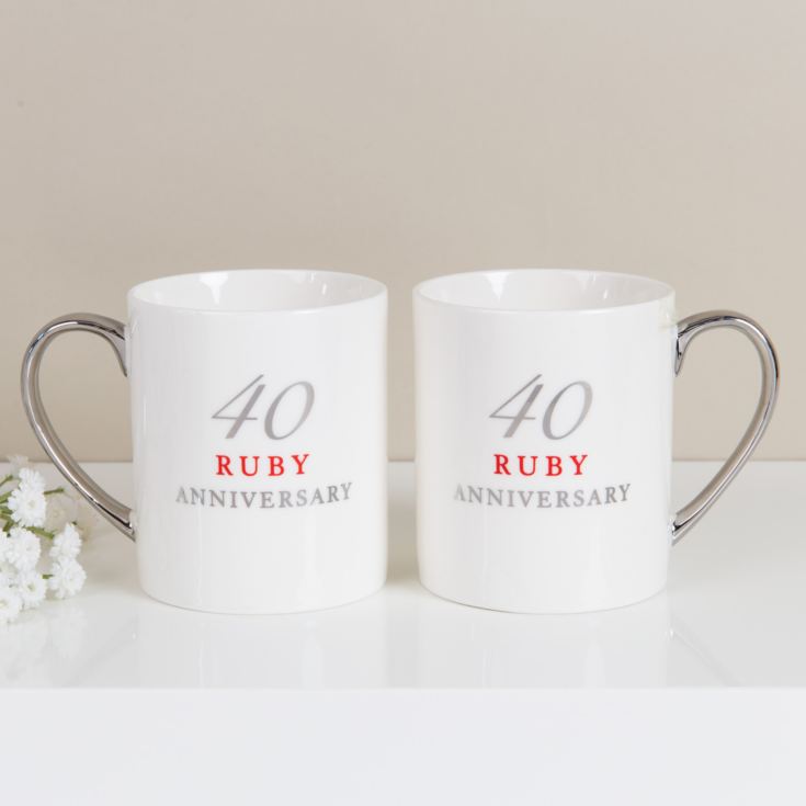 Amore Set of 2 Porcelain Mugs - 40th Anniversary product image