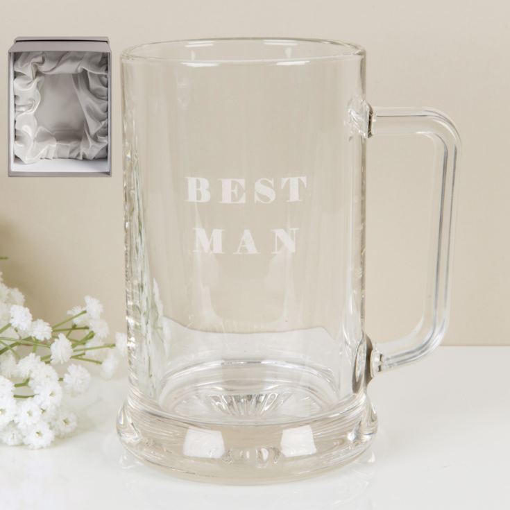 AMORE BY JULIANA® Glass Tankard - Best Man product image