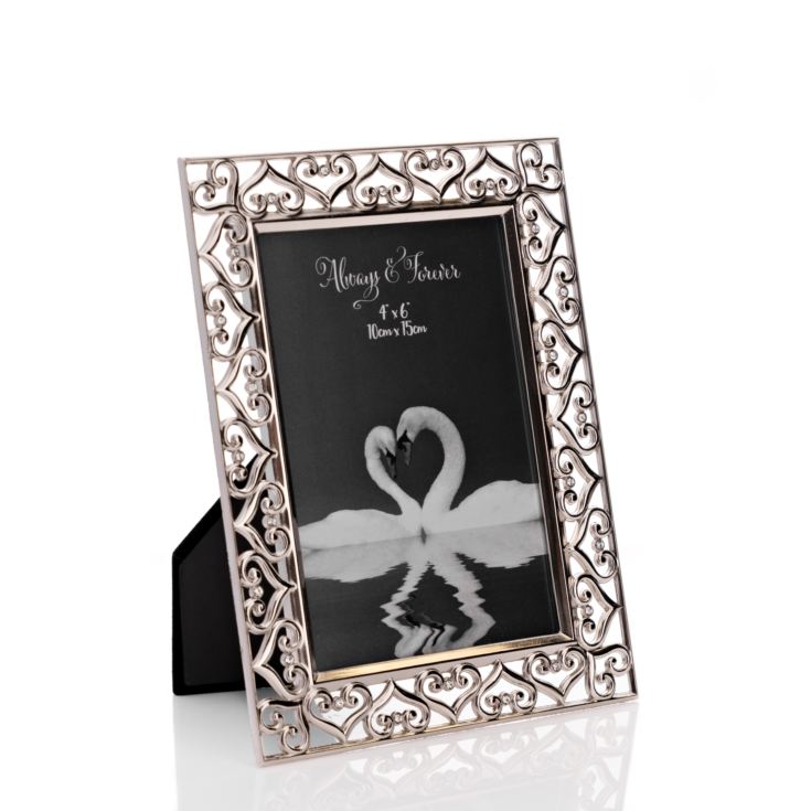 Silverplated Hearts Photo Frame 4" x 6" product image