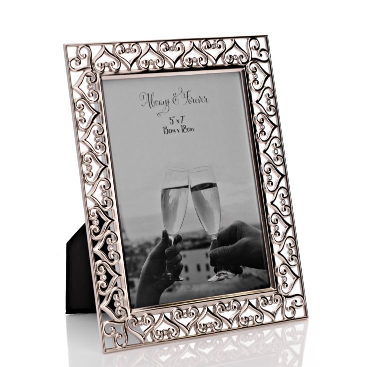 Silver-Plated Hearts Photo Frame 5" x 7" product image