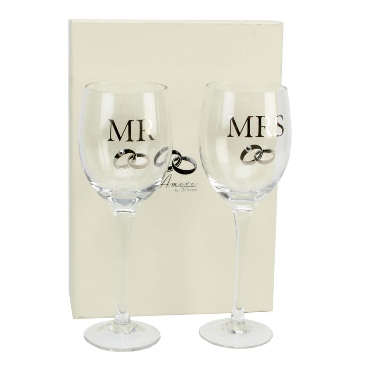 AMORE BY JULIANA® Wine Glass Gift Set - Mr & Mrs product image