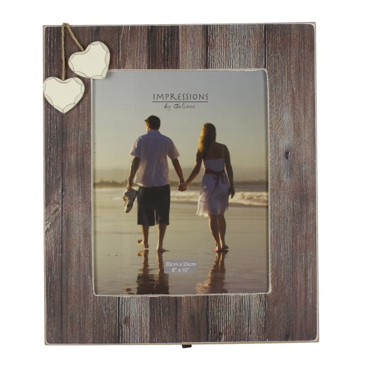 Distressed Wood Photo Frame 2 Hearts  8" x 10" product image