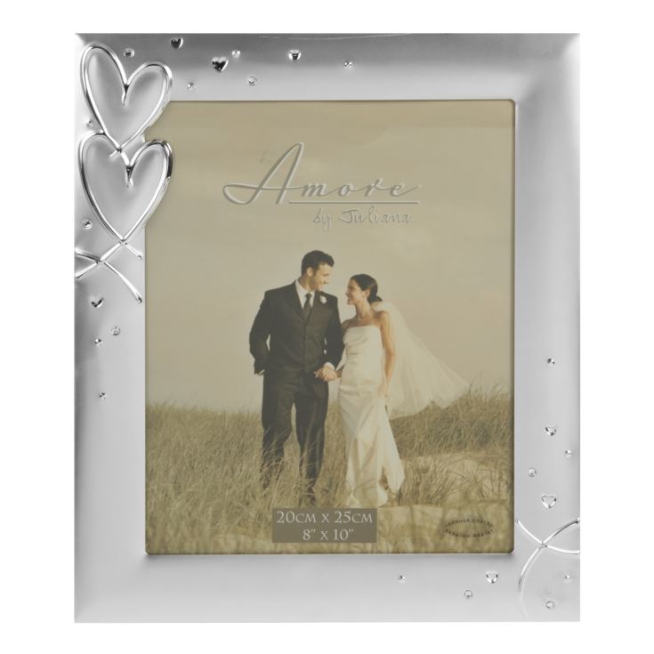 Amore Silverplated Frame with Hearts & Crystals 4" x 6" product image