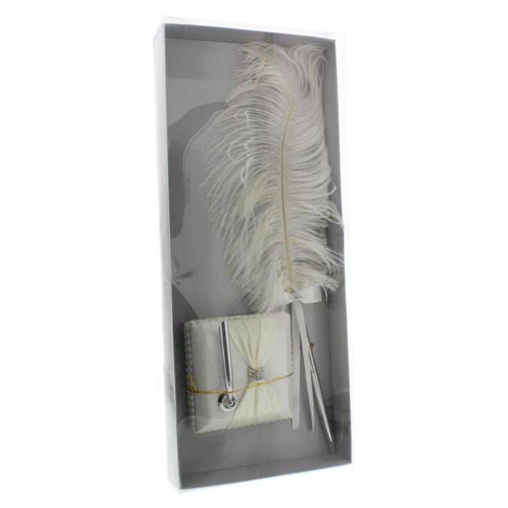 Wings of Love Ostrich Feather Pen & Stand product image