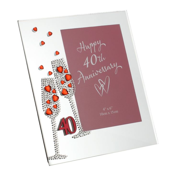 40th Anniversary Glass Photo Frame